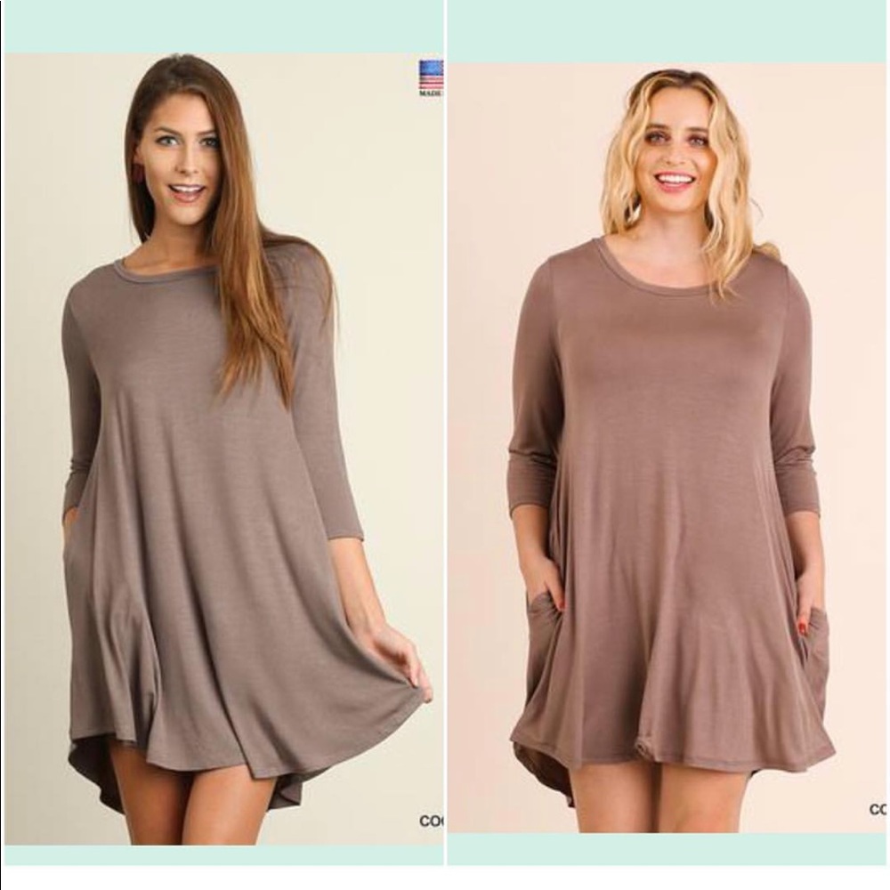 NWT 3/4 sleeve t-shirt dress umgee